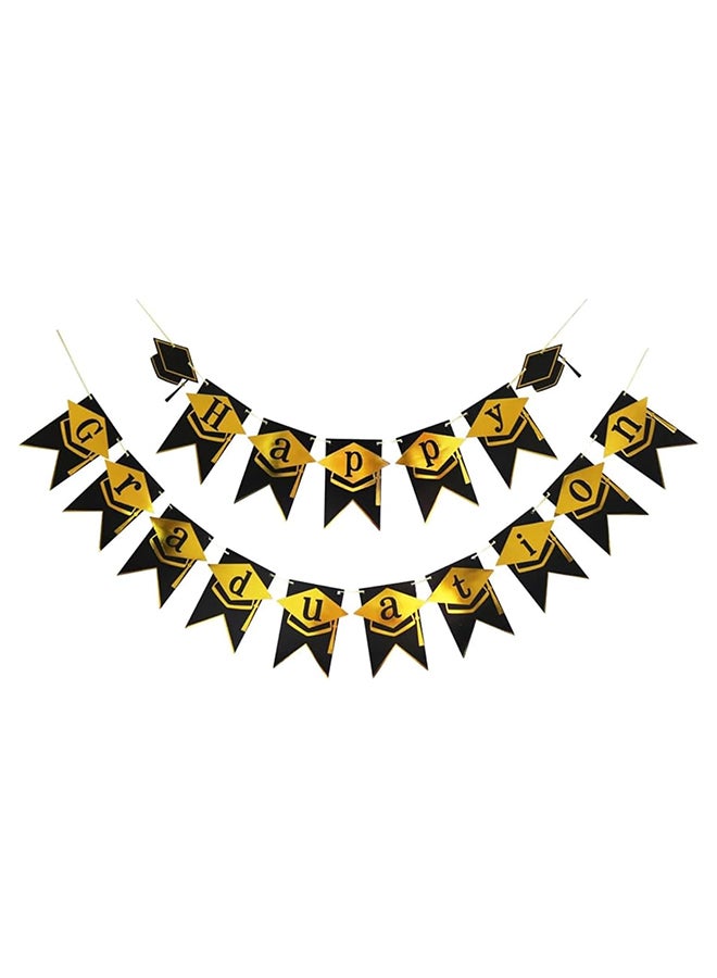 Goldedge Happy Graduation Banner Graduation Season Spiral Hanging Celebration Party Decoration Hanging Banner  - Image 1