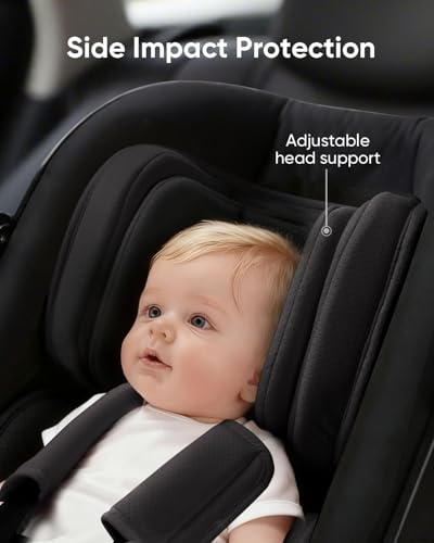 TinlyFinly Infant Insert Compatible with Doona, Graco, Britax, Chicco, Evenflo Car Seat, Adjustable Baby Head Body Support Cushion for Newborn to Toddler, Fits Infant Car Seat and Stroller (Black) - Image 3