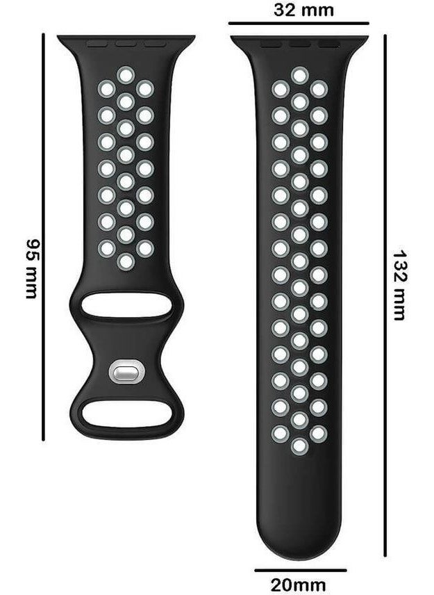 Koodmax - Apple Watch Perforated Nike Sport Band Series 9 Ultra 2 Compatible M-L 38 40 41MM - Image 1