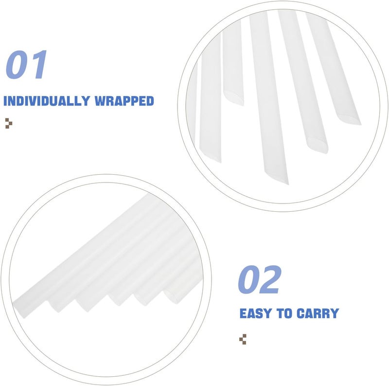 Jumbo Wide Plastic Straws for Smoothies and Bubble Tea 6pcs Disposable Thick Milkshake Straws for Commercial and Pregnant Women Use - Image 3
