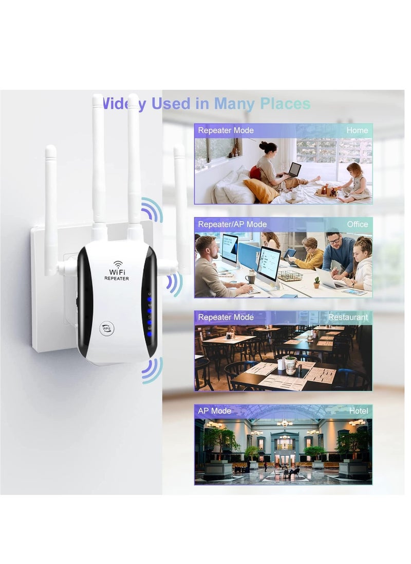 عربست - موسع نطاق WiFi ، معزز إشارة WiFi منزلي يصل إلى 4000 قدم مربع و 32 جهازا ، مضخم صوت عن بعد مع منفذ إيثرنت ونقطة وصول - Image 1
