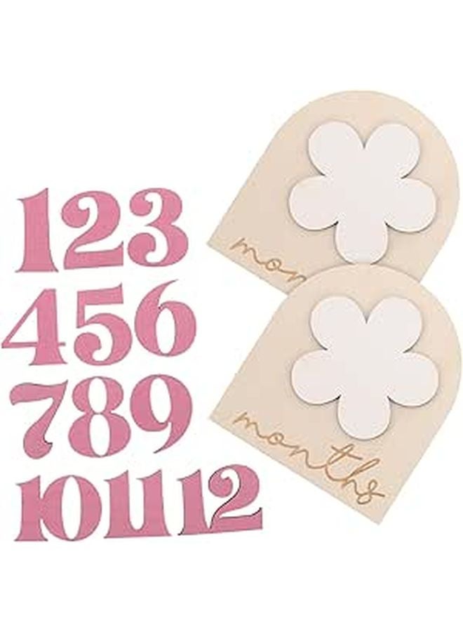 Wooden Monthly Milestone Discs With Numbers For Baby Photography And Growth Celebration - Image 1