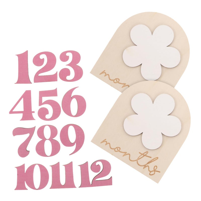 Wooden Monthly Milestone Discs With Numbers For Baby Photography And Growth Celebration - Image 2