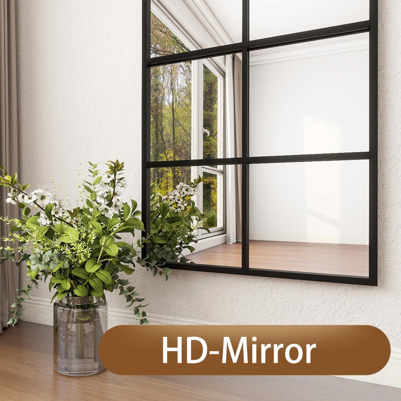Prywot Full Length Mirror, 65"x22" Arched Window Pane Mirrors for Wall Decor, Black Full Body or Wall Mounted Mirrors, Farmhouse Standing Mirror Hanging or Leaning for Living Room, Entryway, No Stand - Image 5