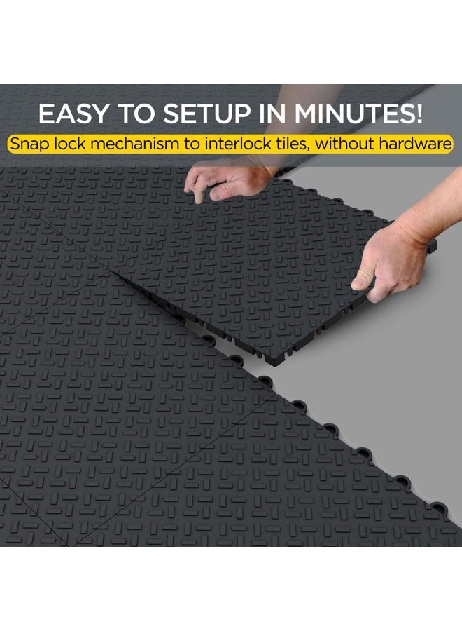boldworks Garage Floor Tiles Interlocking Garage Flooring Tiles Pack of 48 Antislip Oil and Stain Resistant for Garages Shop Floors Basements 40000 LBS Load Capacity 12x12 Inch Black Color - Image 4
