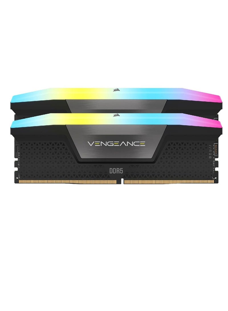 كورسير ذاكرة سطح المكتب VENGEANCE RGB DDR5 سعة 16 جيجابايت (2x8 جيجابايت) DDR5 5200 CL40-40-40-77 1.25 فولت إنتل XMP - أسود - Image 3