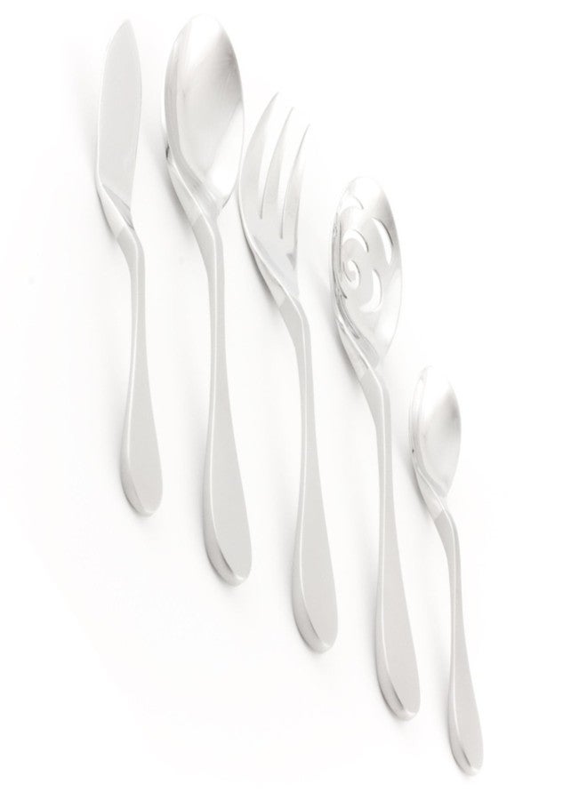 KNORK Original Forged Series Duo Finish 18/0 Stainless Steel 5-Piece Serving Set - Frosted Handle with Shiny Chrome Head - Image 1