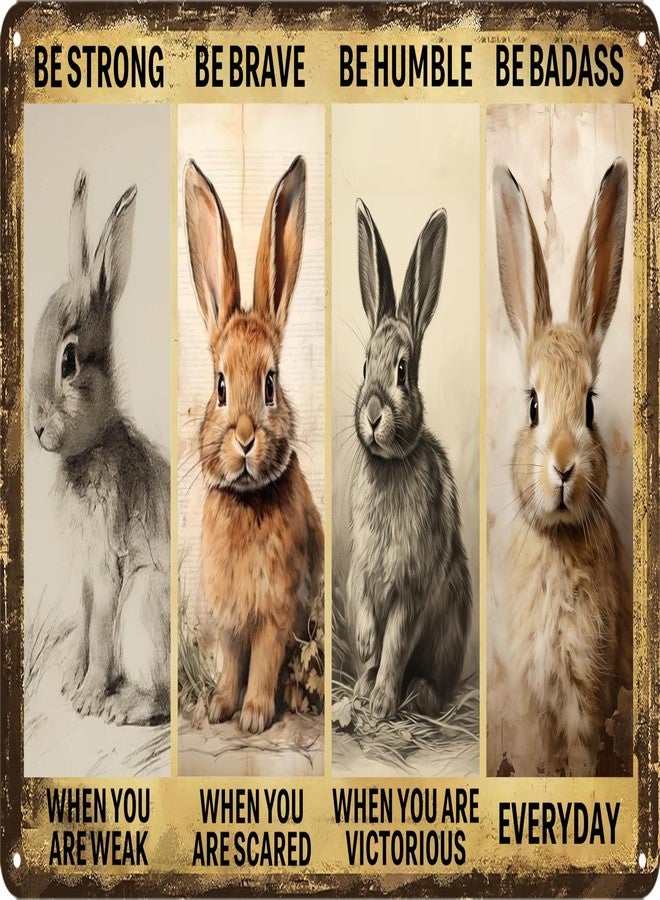 Yoecod Funny Rabbit Decor Retro Metal Tin Sign Pet Lovers - Image 1