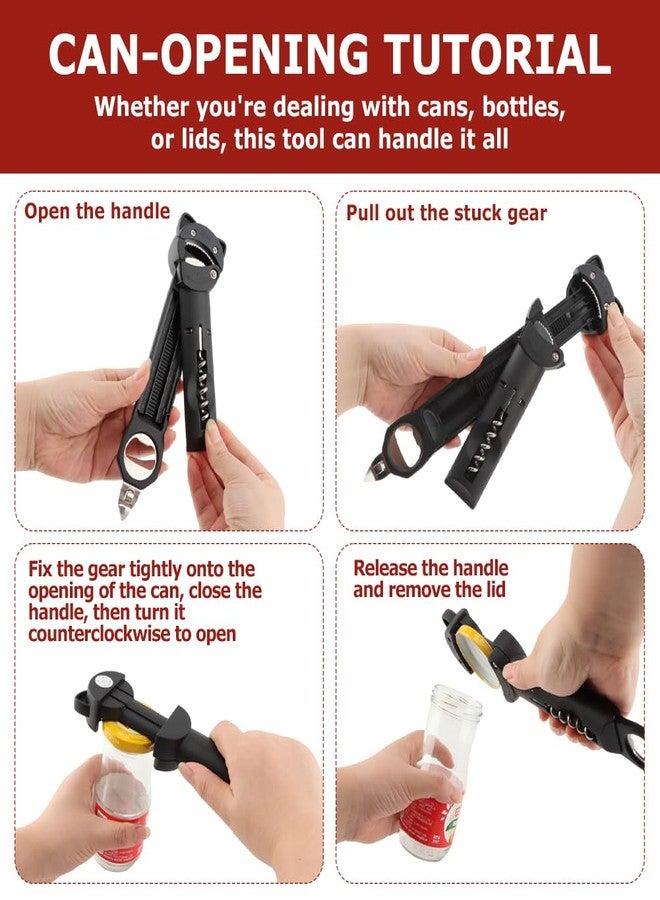 فتاحة برطمانات قابلة للسحب، فتاحة زجاجات، فتاحة علب متعددة الوظائف قابلة للتعديل، ماسك غطاء البرطمان، فتاحة علب مغناطيسية للأيدي الضعيفة، مناسبة لكبار السن المصابين بالتهاب المفاصل، مع فتاحة بيرة. - Image 5