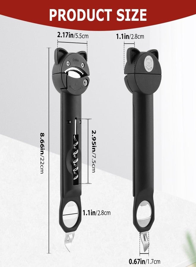 فتاحة برطمانات قابلة للسحب، فتاحة زجاجات، فتاحة علب متعددة الوظائف قابلة للتعديل، ماسك غطاء البرطمان، فتاحة علب مغناطيسية للأيدي الضعيفة، مناسبة لكبار السن المصابين بالتهاب المفاصل، مع فتاحة بيرة. - Image 2