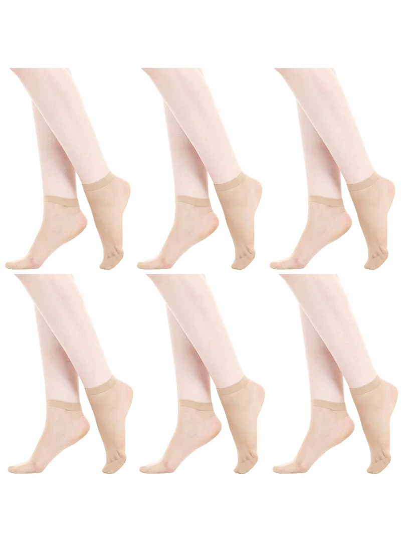 بي واي سي جوارب كاحل نسائية - جلد - عبوة من 6 قطع