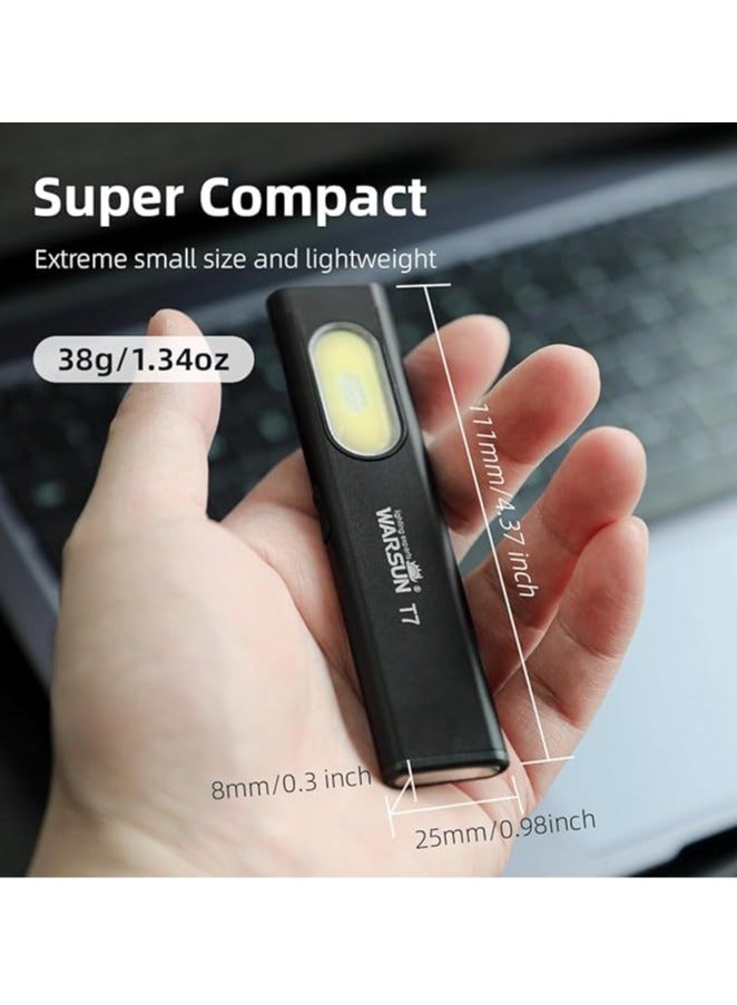 وارسون مصباح LED جيب متعدد الوضعيات مضغوط - 675 شمعة، شحن عبر USB-C، درجة تحمل IPX4، مزيج من المواد، نبض أحمر/أزرق، مناسب للحمل اليومي والسفر.  - Image 4
