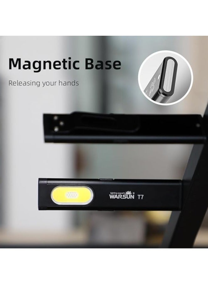 وارسون مصباح LED جيب متعدد الوضعيات مضغوط - 675 شمعة، شحن عبر USB-C، درجة تحمل IPX4، مزيج من المواد، نبض أحمر/أزرق، مناسب للحمل اليومي والسفر.  - Image 5