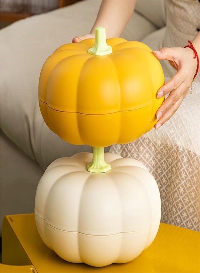 ATMEET Halloween Pumpkin Snackle Box Container Halloween Decorations Organizer Versatile Snack Storage 2 Tier Lazy Susan Divided Serving Tray - Image 4
