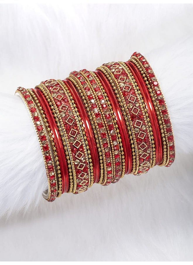 Ethnic Colorful Metal Bangles Chudha Set Stone Studded Bangle Set Indian Wedding Wear Fashion Jewelry For Women & Girls - pzsku/Z1C8CC0311998EB709794Z/45/_/1714989436/098d4078-7175-4041-96cb-f1db7a06d239