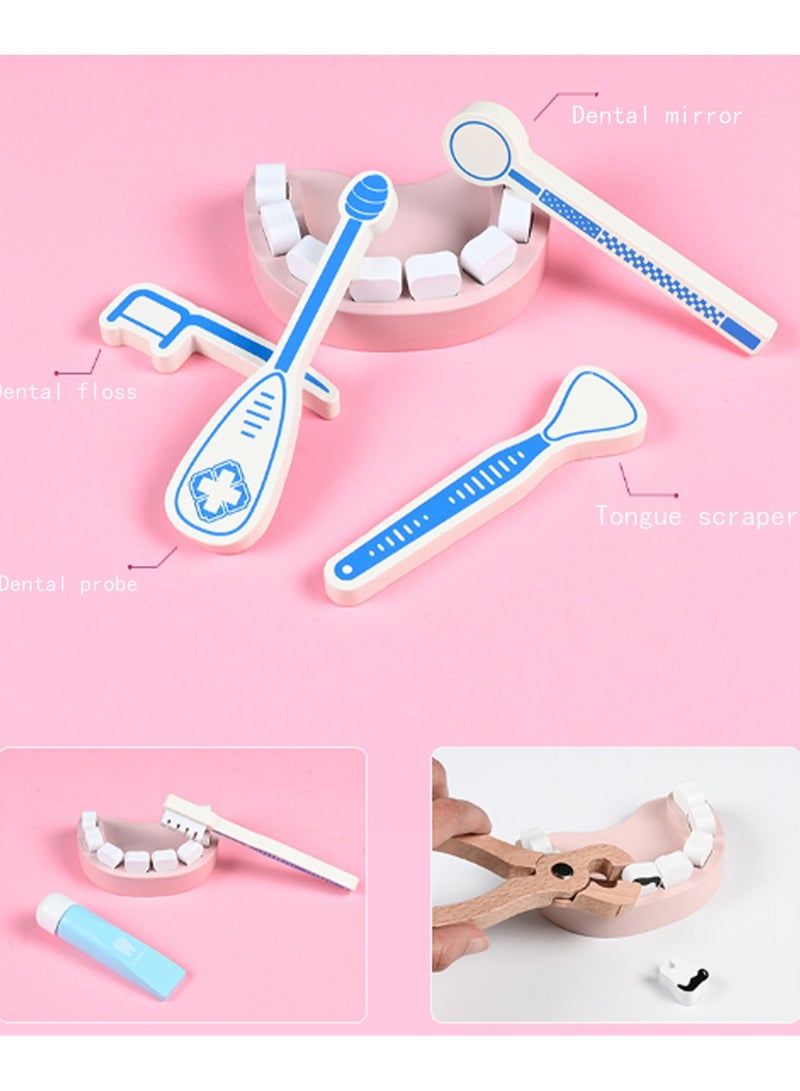 45pcs Medical Kit Toy Set With Nurse Costume, Children'S Doctor Toy Set With Stethoscope Tweezers Toothbrush Cotton Swab Forceps Oral Mirror Pretend Dentist Toy - Image 3