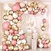 Blocesa Pink White Balloon Arch Kit Retro Pink Nude Matte White Metallic Gold Balloons and Gold Confetti Balloons for Valentines Day Boho Engagement Wedding Bridal Shower Birthday Decorations - Image 3
