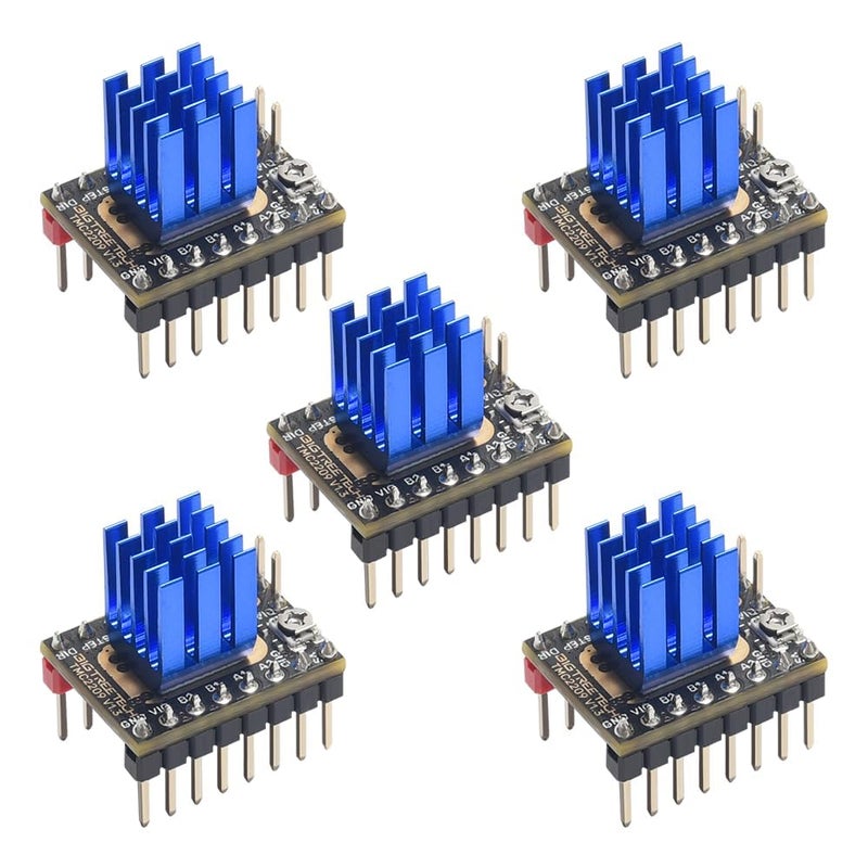 BIGTREETECH TMC2209 V1.3 Stepper Motor Driver, UART/STEP/DIR Mode, Ultra Silent Stepsticks Drivers with Heatsink for Octopus V1.1/Pro/SKR V1.4 Turbo/SKR 3, Manta M8P/M4P/M5P/MKS Gen L Motherboard 5Pcs - Image 1