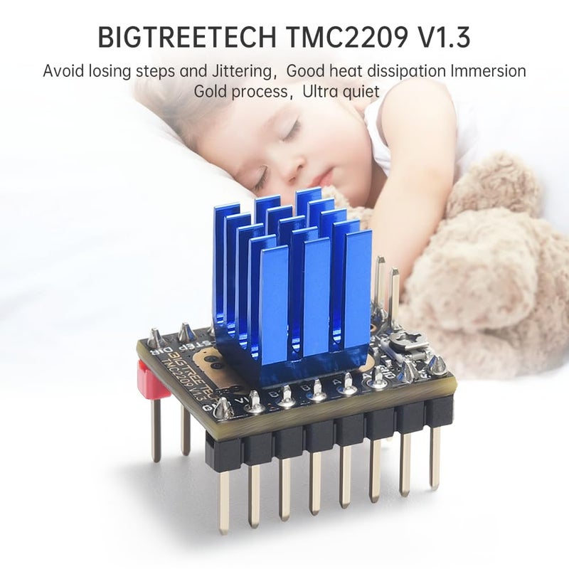 BIGTREETECH TMC2209 V1.3 Stepper Motor Driver, UART/STEP/DIR Mode, Ultra Silent Stepsticks Drivers with Heatsink for Octopus V1.1/Pro/SKR V1.4 Turbo/SKR 3, Manta M8P/M4P/M5P/MKS Gen L Motherboard 5Pcs - Image 2