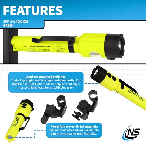 Nightstick XPP-5414GX-K01 Intrinsically Safe Flashlights, Green/Black - Image 3