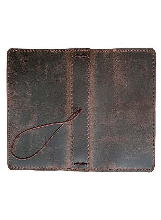 newestor Travelers Notebook Cover with Inner Pockets, Card Slots and Pen Holder, A6 Size, Dark Brown - Image 3