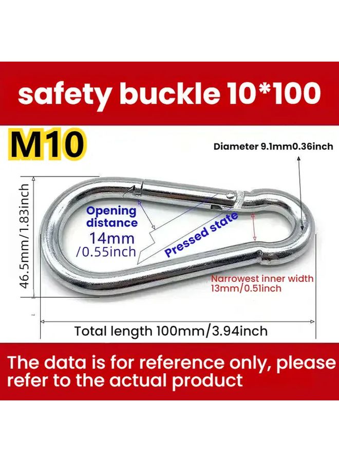 4 Pcs M10 Heavy Duty Stainless Steel Spring Quick Release Carabiner Hook For Outdoor Camping Hammock - Image 2