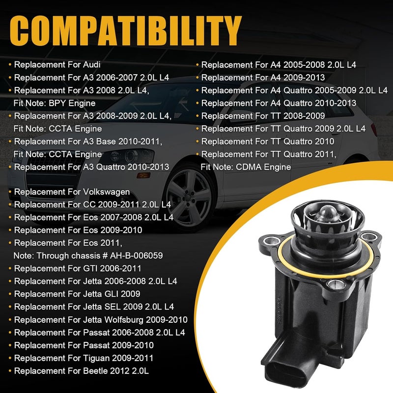 JDMSPEED New Turbo Turbocharger Cut Off Bypass Valve 06H145710D Replacement For Audi A4 VW Passat - Image 3