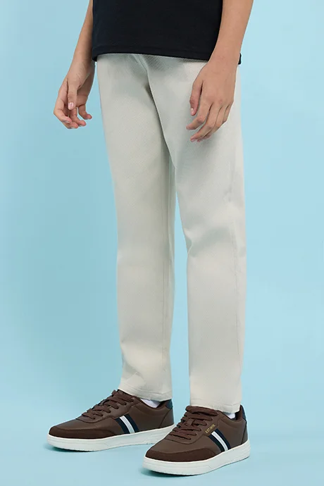R&b Solid Trousers with Button Closure