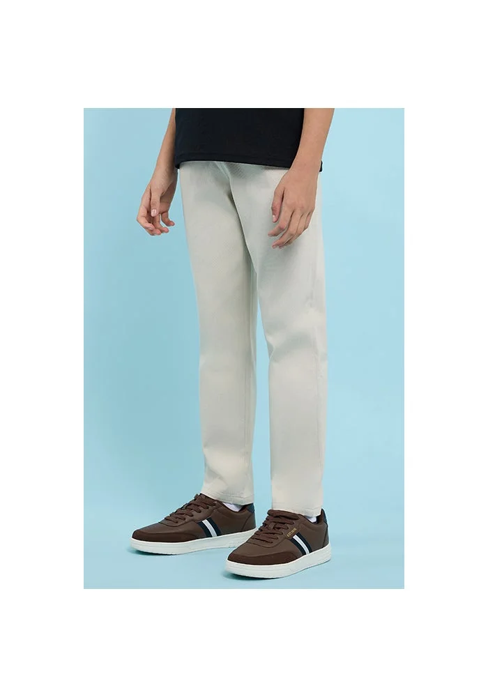 R&b Solid Trousers with Button Closure