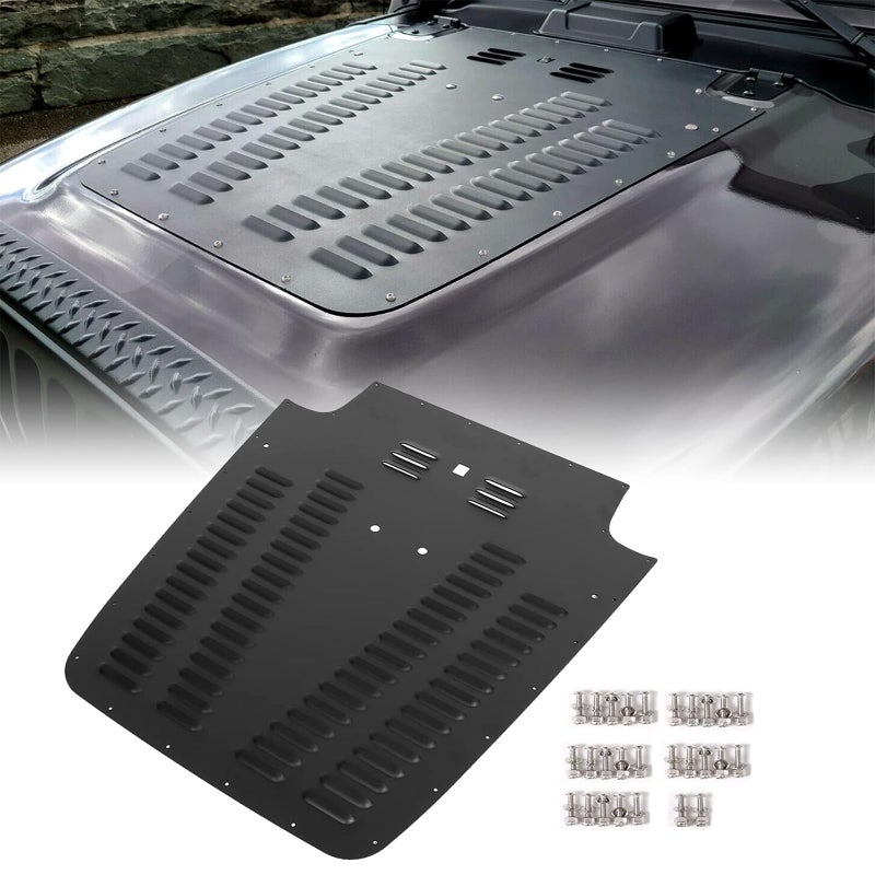 ECOTRIC Aluminum Alloy Vented Hood Louver Kit Compatible with Jeep Wrangler TJLJ 20032006