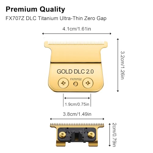 COSYONALL Trimmer Replacement Blade for Babyliss Pro All FX787 & FX726 Hair Trimmers,DLC 2.0 Clipper Replacement Blades Compatible with BaByliss Barberology Trimmer Blades,Gold - Image 5