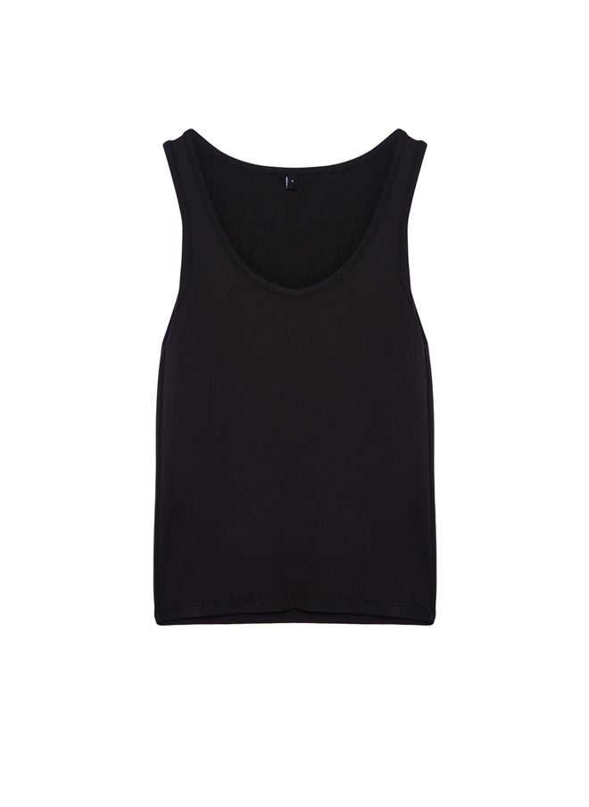 trendyol - Black Polyamide Pool Neck Fitted Super Flexible Knitted Undershirt TWOSS24AL00065 - Image 1