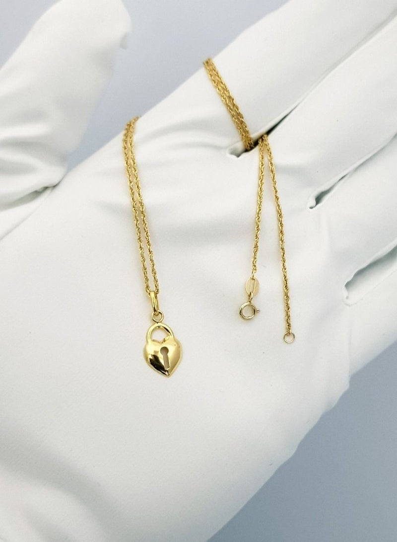 Hamsa.ae 18K Pure Gold Heart Design Necklace - Image 3