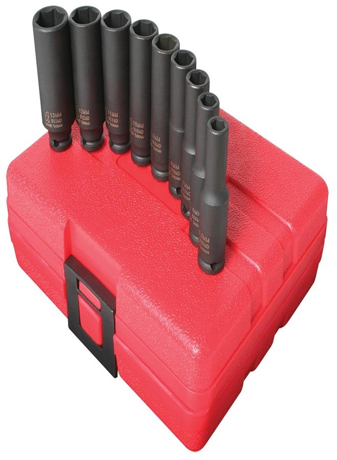 Sunex Tools Sunex 1812 9 Piece 1/4-Inch Drive Deep Metric Socket Impact Set - Image 1