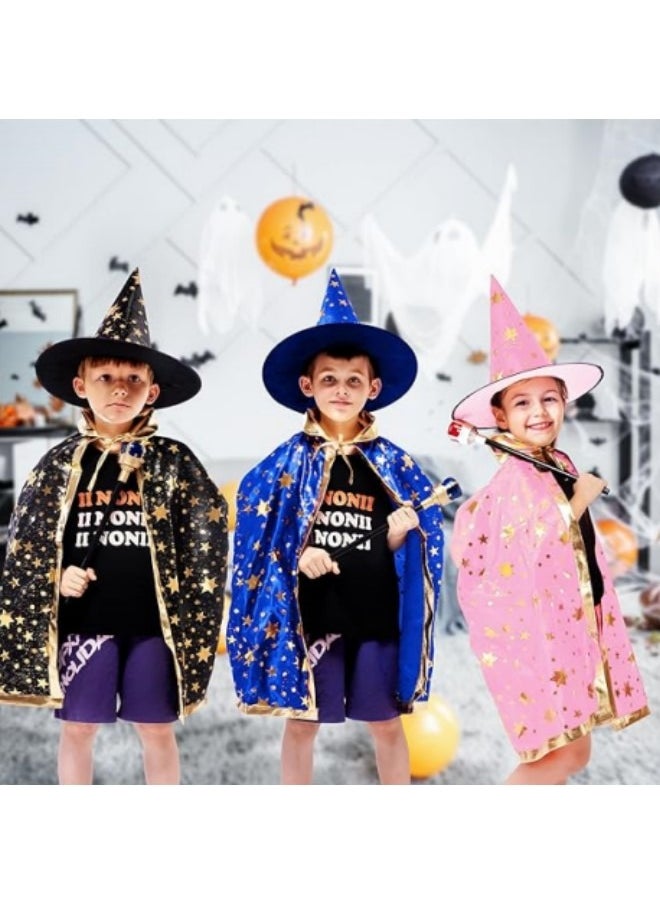 GGEROU Festival Costumes Cosplay Kids Wizard Party Costume Cloak Fancy Dress Witch Cape With Hat  - Image 2