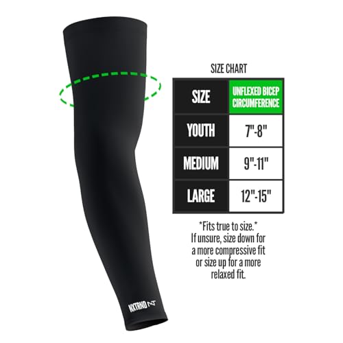 NXT NXTRND Nxtrnd Air-TEK , Breathable Football, Compression Arm Sleeves for Men, Sold as a Pair (Medium, Black) - Image 2