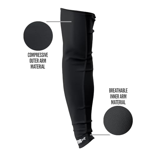 NXT NXTRND Nxtrnd Air-TEK , Breathable Football, Compression Arm Sleeves for Men, Sold as a Pair (Medium, Black) - Image 3