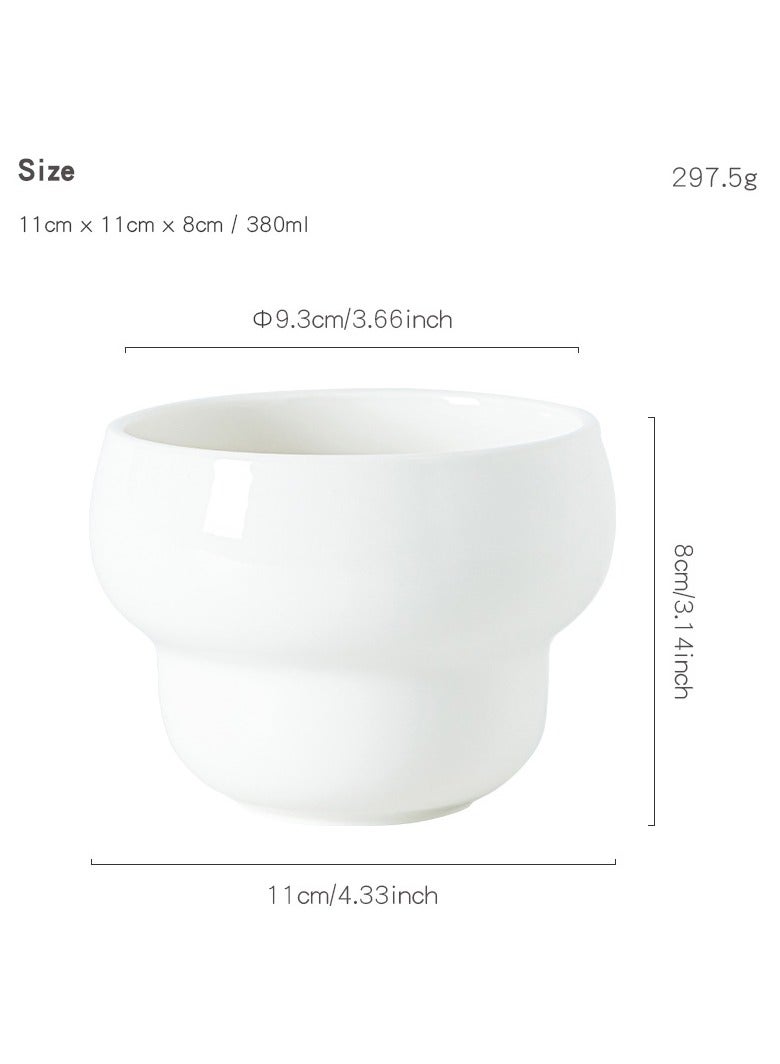 آنا 380 مل  قهوة سيراميك مبتكر بفتحة عريضة لتقنية اللاتيه، كأس قهوة رائع لشراب القهوة - Image 2