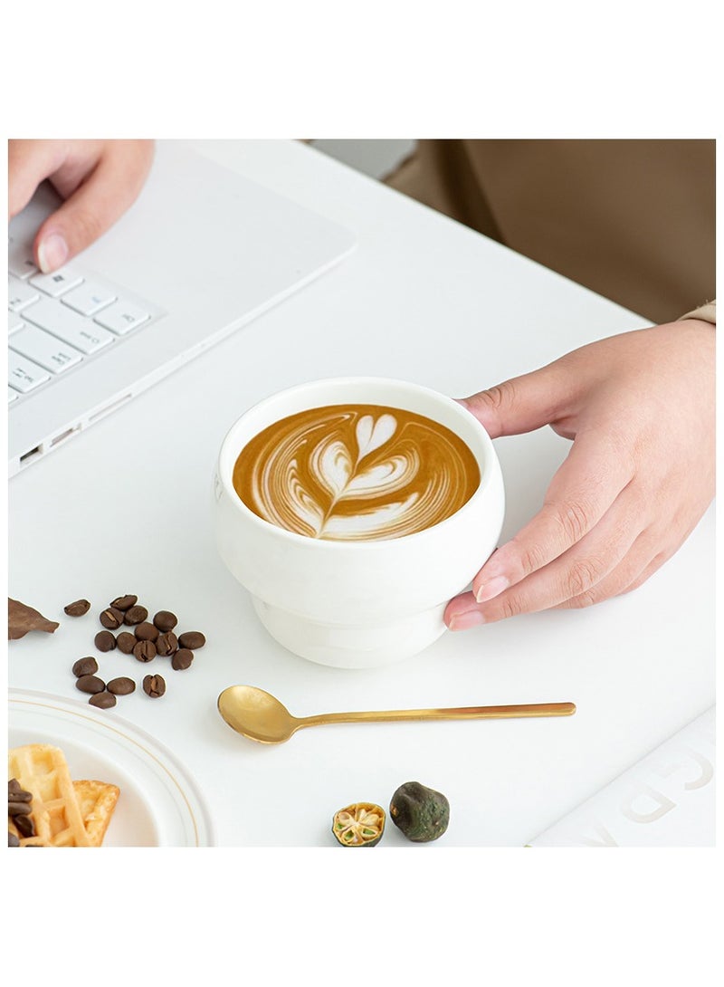 آنا 380 مل  قهوة سيراميك مبتكر بفتحة عريضة لتقنية اللاتيه، كأس قهوة رائع لشراب القهوة - Image 4