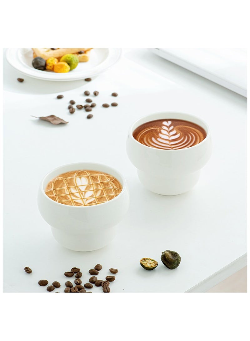 آنا 380 مل  قهوة سيراميك مبتكر بفتحة عريضة لتقنية اللاتيه، كأس قهوة رائع لشراب القهوة - Image 5