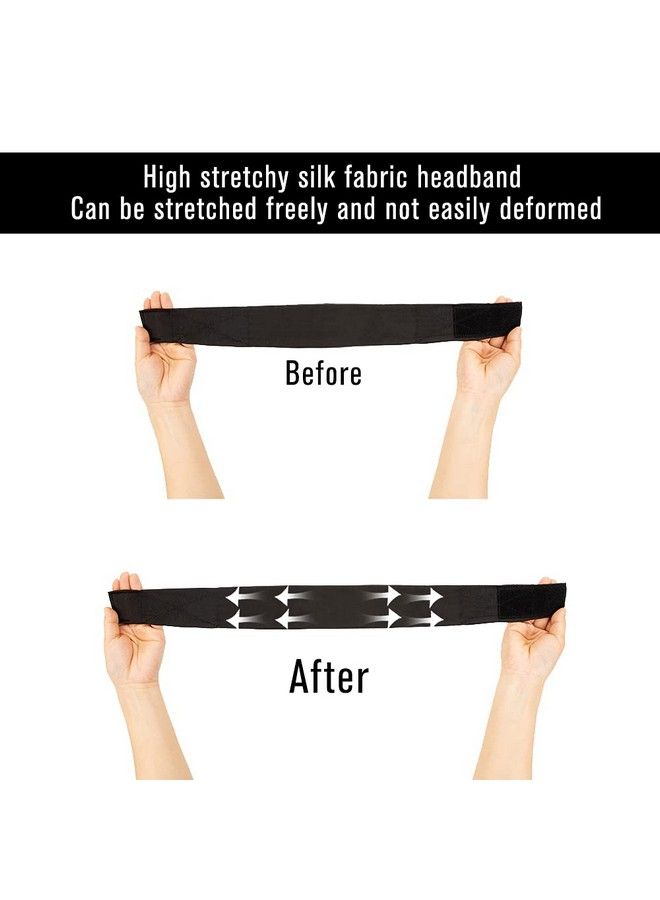 AliLeader 5Pcs Silk Headband Black Headband For Making Wig Silk Elastic Band Adjustable Silk Headband For Headband Wig And Wig Cap - Image 5