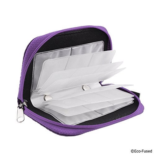 Eco-Fused Memory Card Case - Fits up to 22x SD, SDHC, Micro SD, Mini SD and 4X CF - Holder with 22 Slots (Purple & Grey / 22 Slots - 2 Pack) - Image 3