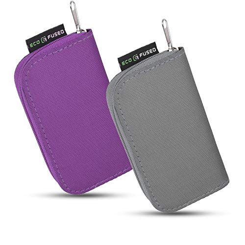 Eco-Fused Memory Card Case - Fits up to 22x SD, SDHC, Micro SD, Mini SD and 4X CF - Holder with 22 Slots (Purple & Grey / 22 Slots - 2 Pack) - Image 1