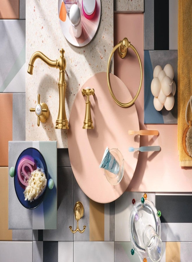 Moen Weymouth Brushed Gold Bathroom Hand -Towel Ring, YB8486BG - Image 5