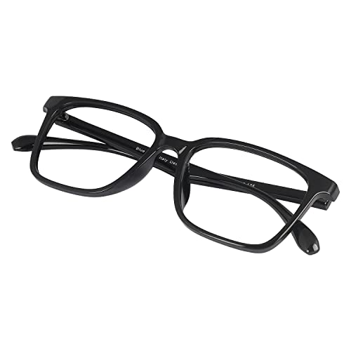 Dervin Blue Light Blocking Glasses Gaming Filter Transparent Square Eyeglasses for Eye Protection Men and Women, Computer/Tablet/Laptop/Mobile/TV, Anti-blue & Anti eyestrain (Black) - Image 3