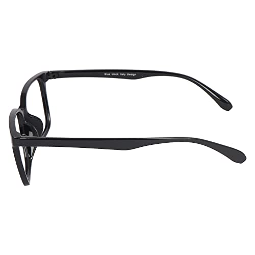 Dervin Blue Light Blocking Glasses Gaming Filter Transparent Square Eyeglasses for Eye Protection Men and Women, Computer/Tablet/Laptop/Mobile/TV, Anti-blue & Anti eyestrain (Black) - Image 4
