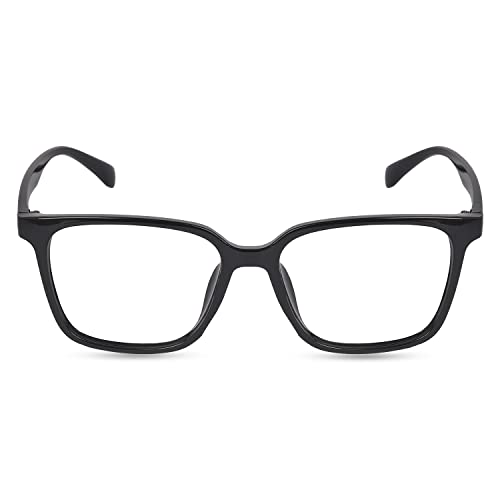 Dervin Blue Light Blocking Glasses Gaming Filter Transparent Square Eyeglasses for Eye Protection Men and Women, Computer/Tablet/Laptop/Mobile/TV, Anti-blue & Anti eyestrain (Black) - Image 2