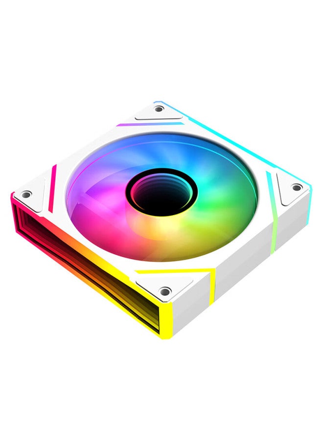 Sama Jingjie V3 White Jingye 12cm Case Fan, Argb Infinite Mirror Light, 5v3p Light Synchronization, Small 4p-pwm Speed Adjustment, Hydraulic Bearing, Standard Shock-absorbing Pad - Image 5