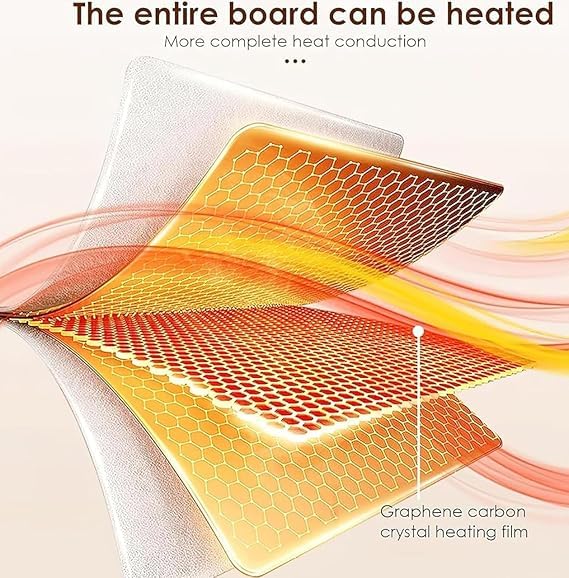 SHOPECOM سخان طعام كهربائي من شوبكوم مع 3 إعدادات حرارة طاولة طعام قابلة للطي ومحمولة لوح تسخين طعام كهربائي لتسخين الأطباق طاولة طعام للمطبخ - Image 2