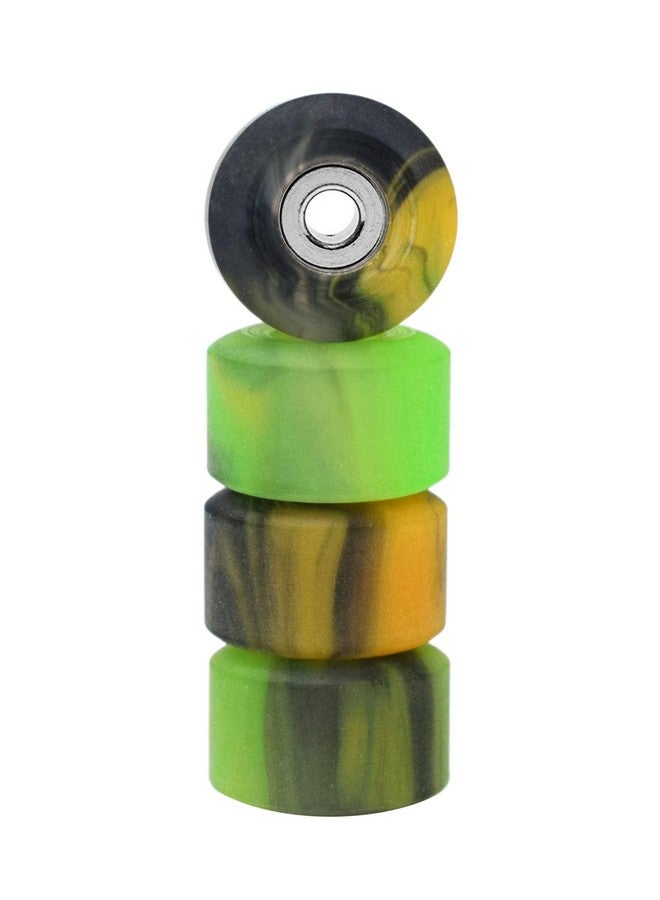 Teak Tuning Apex 61D Urethane Fingerboard Wheels New Street Shape 7.7Mm Diameter Ultra Spin Bearings Made In The Usa "Spooky Swirl" Colorway  - Image 3